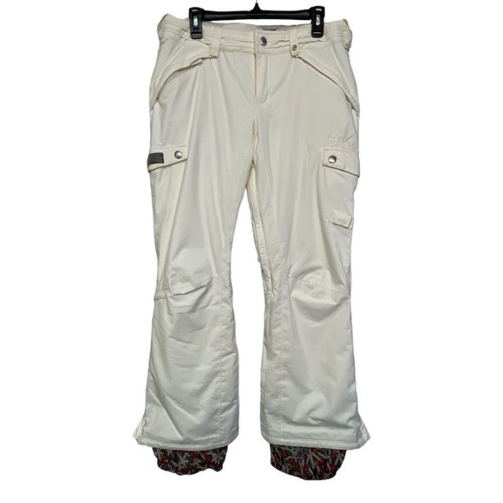 Women's Burton White Snowboard Skiing Gear Dryride Cargo FLY Pants Size Med EUC